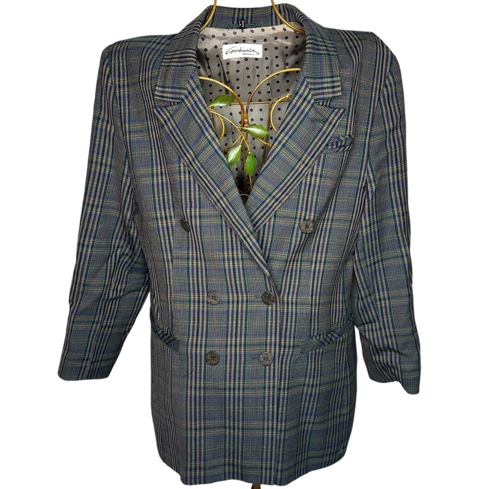Steilmann Coordinates Vintage Plaid Blazer Suit Jacket - Women's Size Large